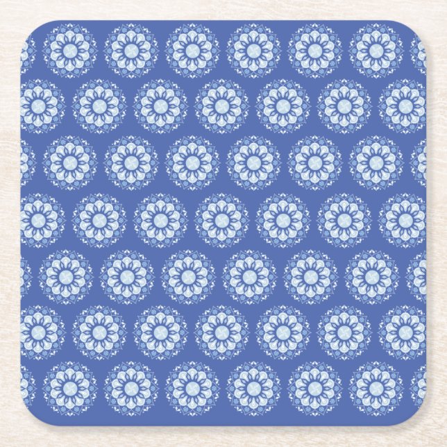 Dessous De Verre Carré Motif de mandala en cercle  (Devant)