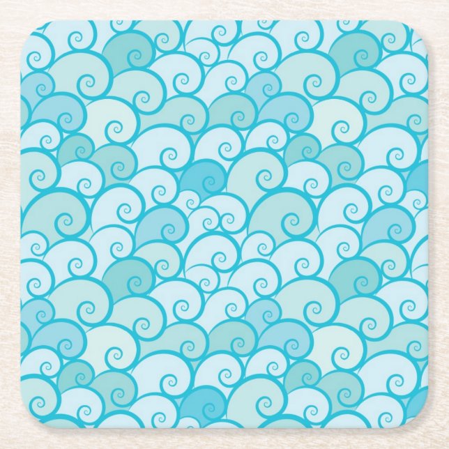 Dessous De Verre Carré Motif de mer (Devant)