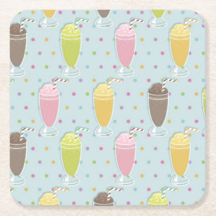 Dessous De Verre Carré Motif de milkshake