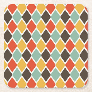 Dessous De Verre Carré motif de mode tribal ikat moderne