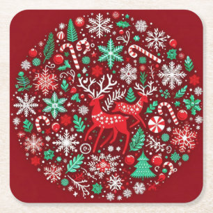 Dessous De Verre Carré Motif de Noël