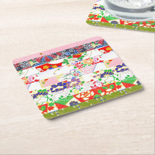 Dessous De Verre Carré Motif de papier de riz Chiyogami