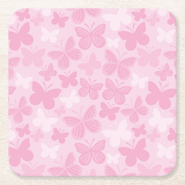Dessous De Verre Carré Motif de papillon (Devant)