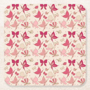 Dessous De Verre Carré motif de papillon 3