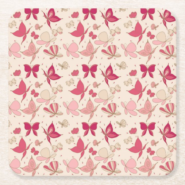 Dessous De Verre Carré motif de papillon 3 (Devant)