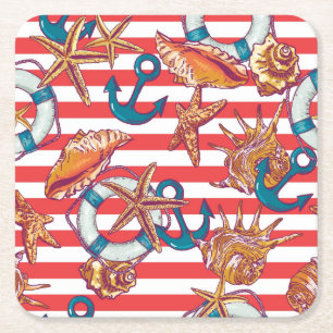 Dessous De Verre Carré Motif de plage branché