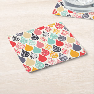 Dessous De Verre Carré Motif de point d'art pop Raindrop