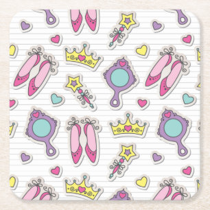 Dessous De Verre Carré motif de princesse de papillon