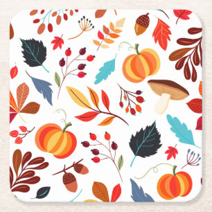 Dessous De Verre Carré Motif de récolte d'automne amusant