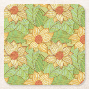 Dessous De Verre Carré Motif de Retro Magnolia