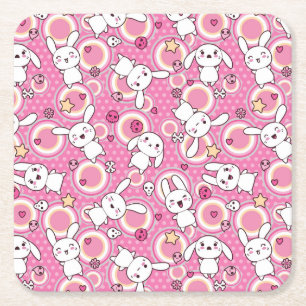 Dessous De Verre Carré motif de rose de kawaii