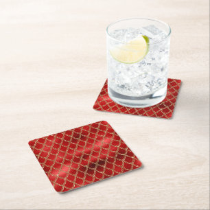 Dessous De Verre Carré Motif de serpent reptile serpent rouge