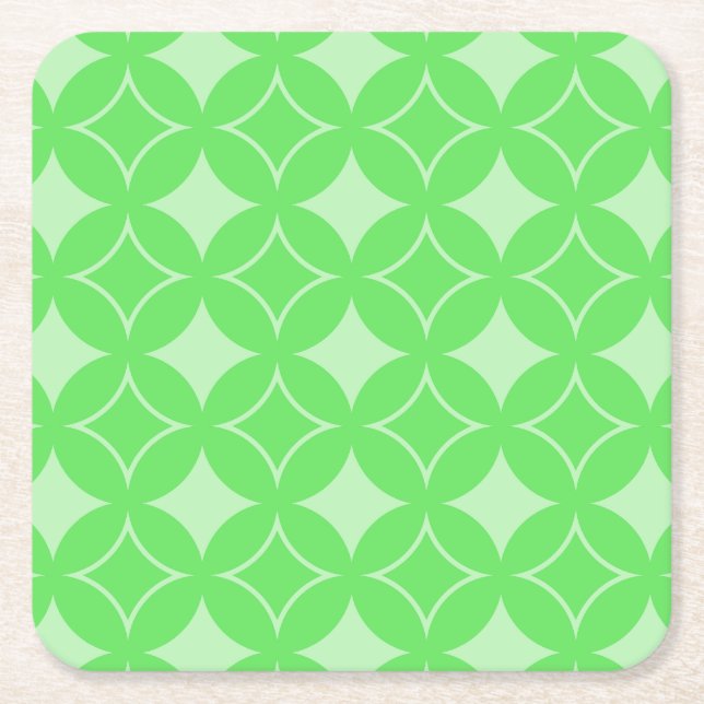 Dessous De Verre Carré Motif de shippo vert citron (Devant)