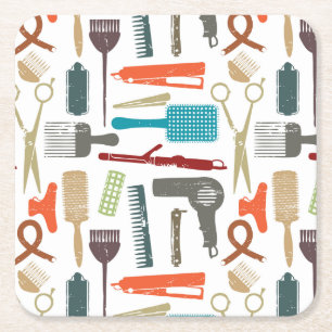 Dessous De Verre Carré Motif de soins capillaires