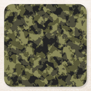 Dessous De Verre Carré Motif de style militaire camouflage