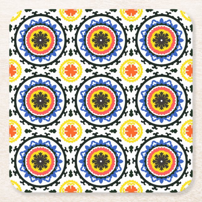 Dessous De Verre Carré Motif de Suzani (Devant)