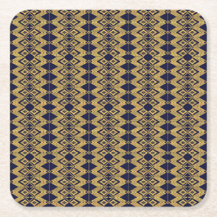 Dessous De Verre Carré Motif de tissage de Tebeb doré