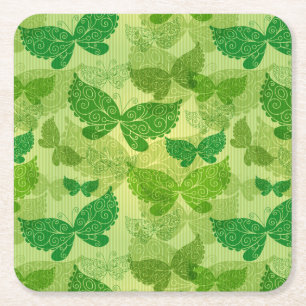 Dessous De Verre Carré Motif de vert de ressort