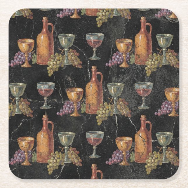 Dessous De Verre Carré Motif de vin antique romain (Devant)