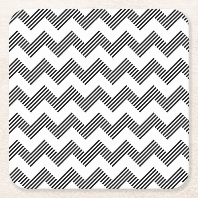 Dessous De Verre Carré Motif de zigzag géométrique 2 (Devant)
