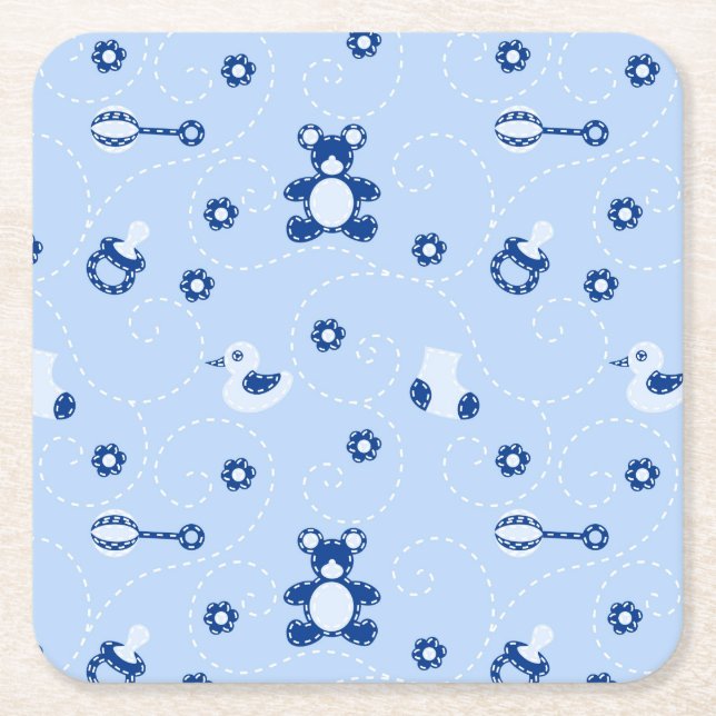 Dessous De Verre Carré Motif d'édredon de bébé (Devant)
