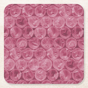 Dessous De Verre Carré Motif d'enveloppement de bulle rose