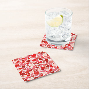 Dessous De Verre Carré Motif Des Coeurs, Coeurs Rouges, Amour