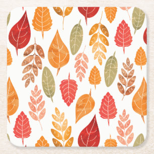 Dessous De Verre Carré Motif des feuilles d'automne peintes
