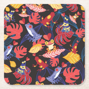 Dessous De Verre Carré Motif des grenouilles 2 d'amants