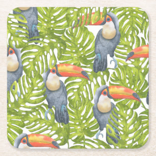 Dessous De Verre Carré Motif des oiseaux de la jungle Toucan
