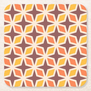 Dessous De Verre Carré Motif d'étoile géométrique moyen