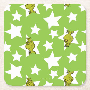 Dessous De Verre Carré Motif d'étoile qui louche Grinch