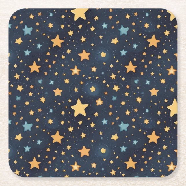 Dessous De Verre Carré Motif d'étoiles (Devant)