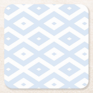 Dessous De Verre Carré Motif diamant bleu pâle et blanc