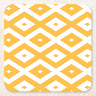 Dessous De Verre Carré Motif diamant jaune et blanc soleil