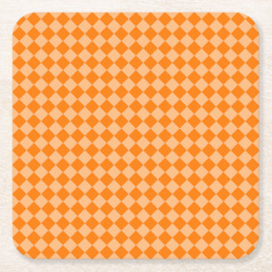 Dessous De Verre Carré Motif diamant Orange Checker