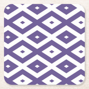 Dessous De Verre Carré Motif diamant ultra violet et blanc