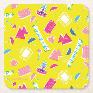 Dessous De Verre Carré Motif d'icône Neon FRIENDS™