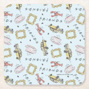 Dessous De Verre Carré Motif d'icônes à l'aquarelle FRIENDS™