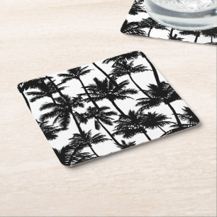 Dessous De Verre Carré Motif d'ombre Palm Tree