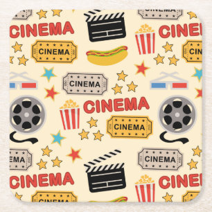 Dessous De Verre Carré Motif du cinéma