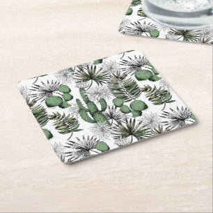 Dessous De Verre Carré Motif du désert de Cactus