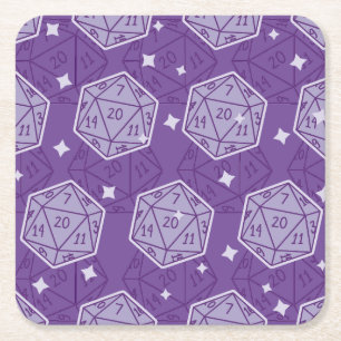 Dessous De Verre Carré Motif Dungeons & Dragons D20