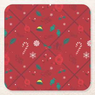 Dessous De Verre Carré Motif Elf Candy Checker