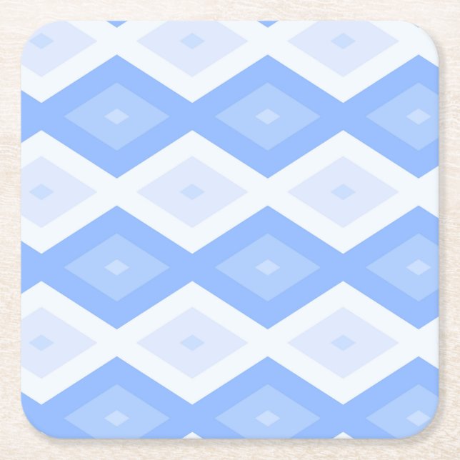 Dessous De Verre Carré Motif en diamant bleu pâle (Devant)