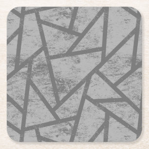 Dessous De Verre Carré Motif en mosaïque gris