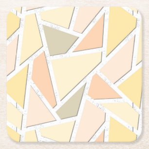 Dessous De Verre Carré Motif en mosaïque jaune citron