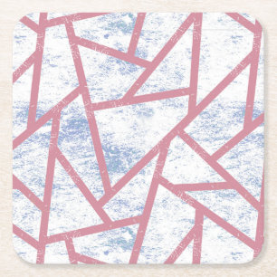 Dessous De Verre Carré Motif en mosaïque rose et bleu