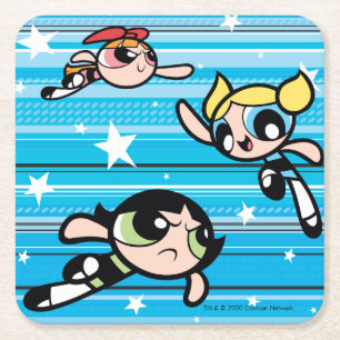 Dessous De Verre Carré Motif étoilé des filles Powerpuff