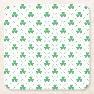 Dessous De Verre Carré Motif Feuilles de Trèfle St. Patrick's Day-53224